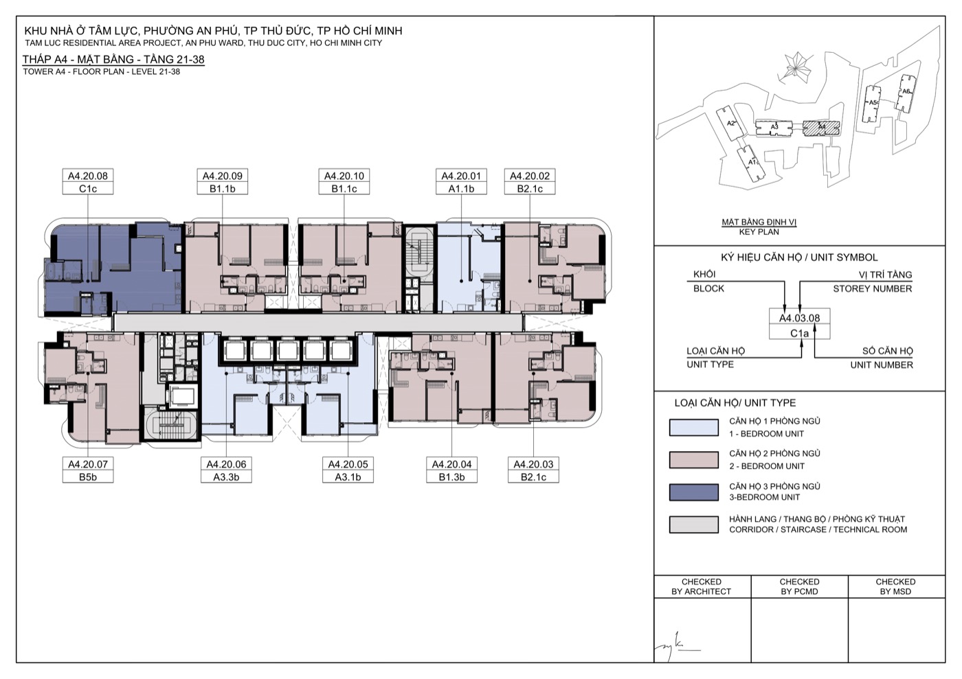 Layout tầng điển hình tháp A4, căn số 03