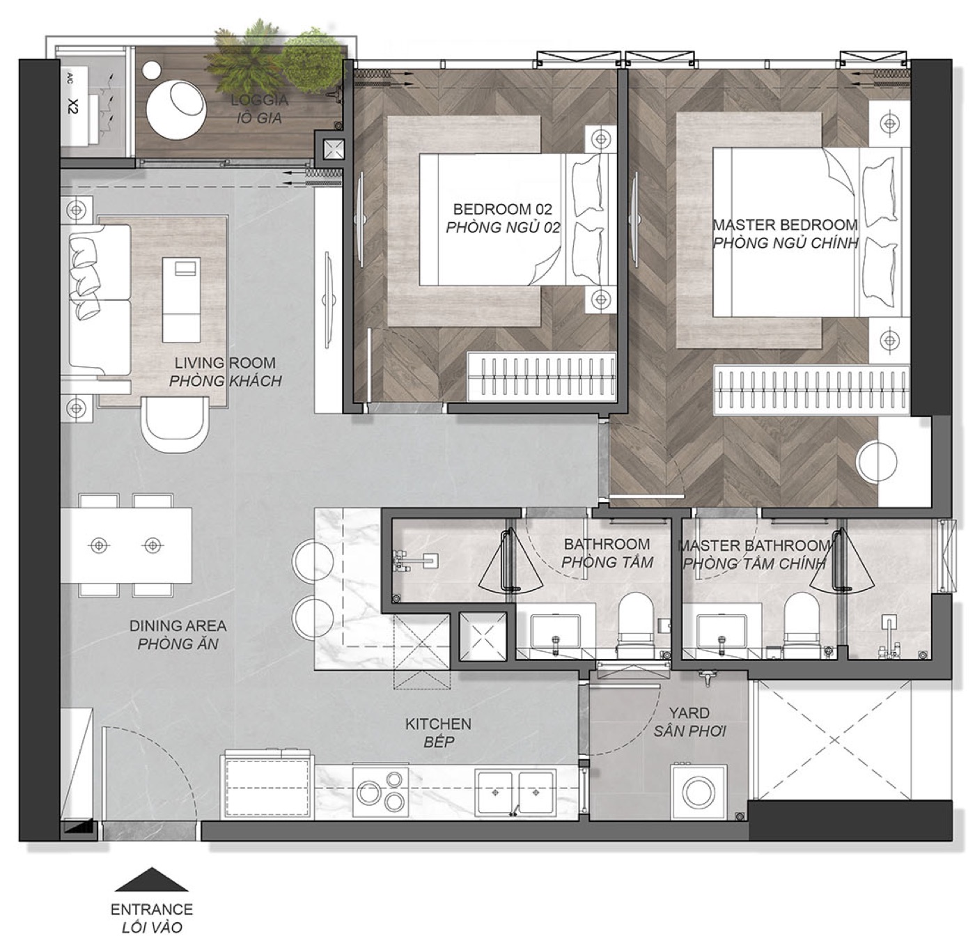 Layout 2D căn A1.3X.09 (B1.1)