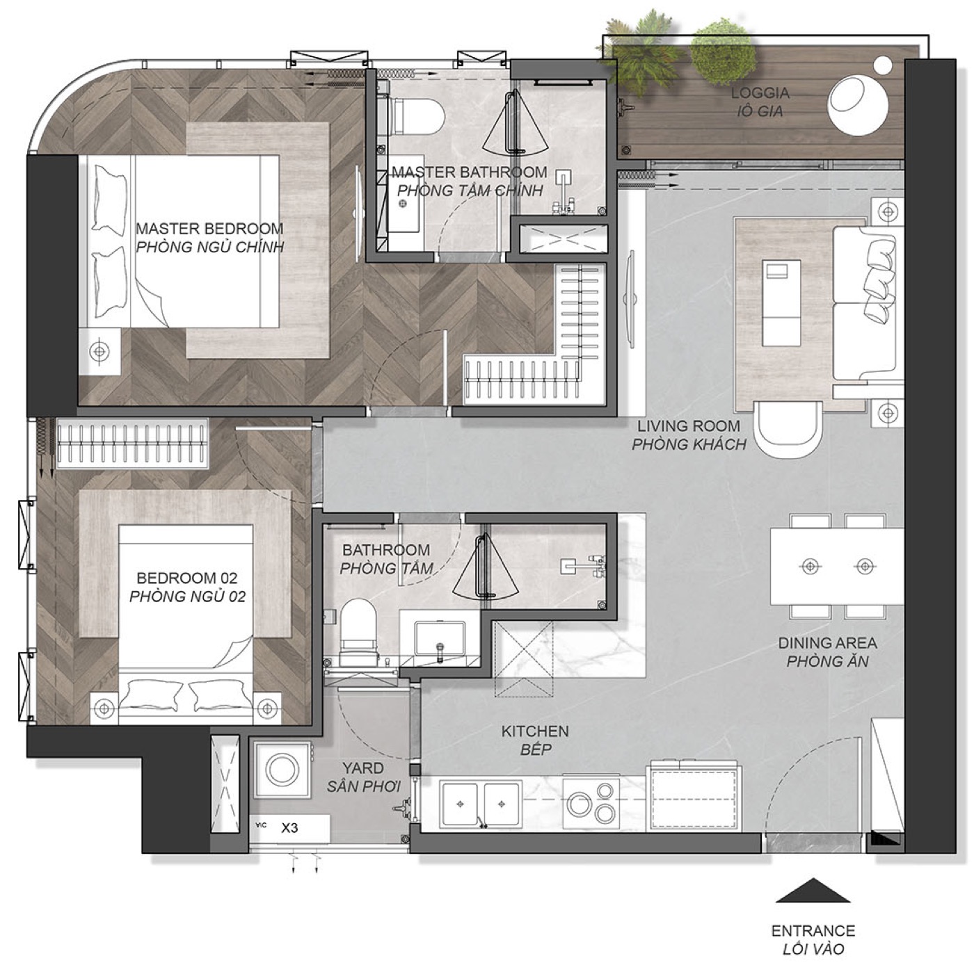 Layout 2D căn A3.1X.09 (B2.1)