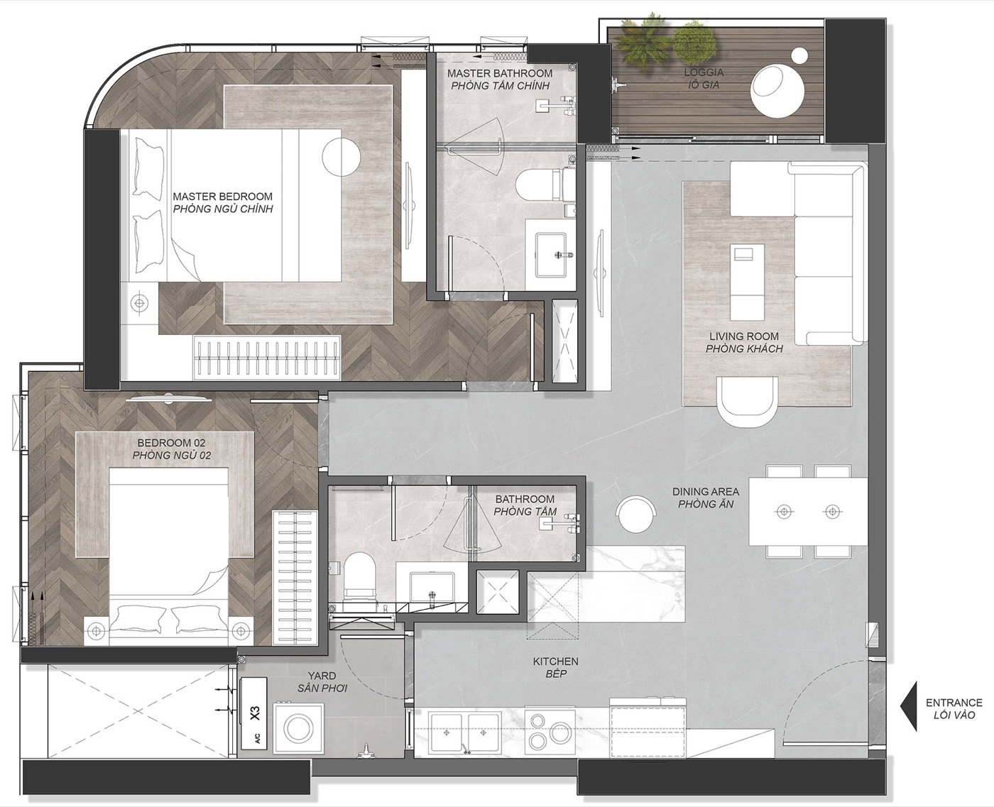 Layout 2D căn A5.3X.04 (B6)
